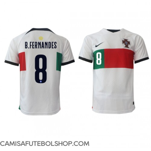 Camisa de time de futebol Portugal Bruno Fernandes #8 Replicas 2º Equipamento Mundo 2022 Manga Curta